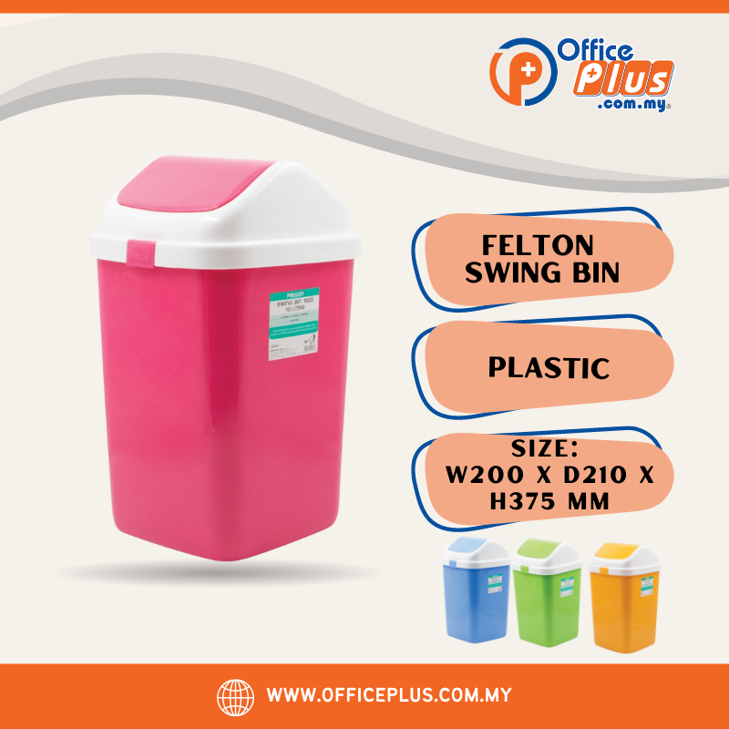 1623 Felton Swing Bin (10L) - OfficePlus