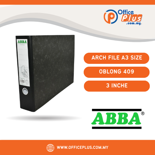 ABBA 3" Lever Arch File 409 A3 Oblong