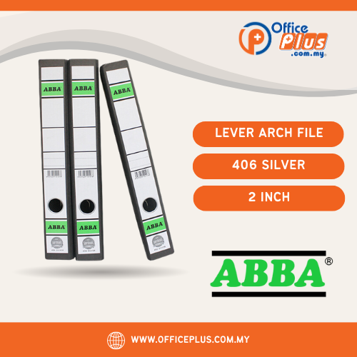 ABBA Lever Arch File 406 Silver 2"