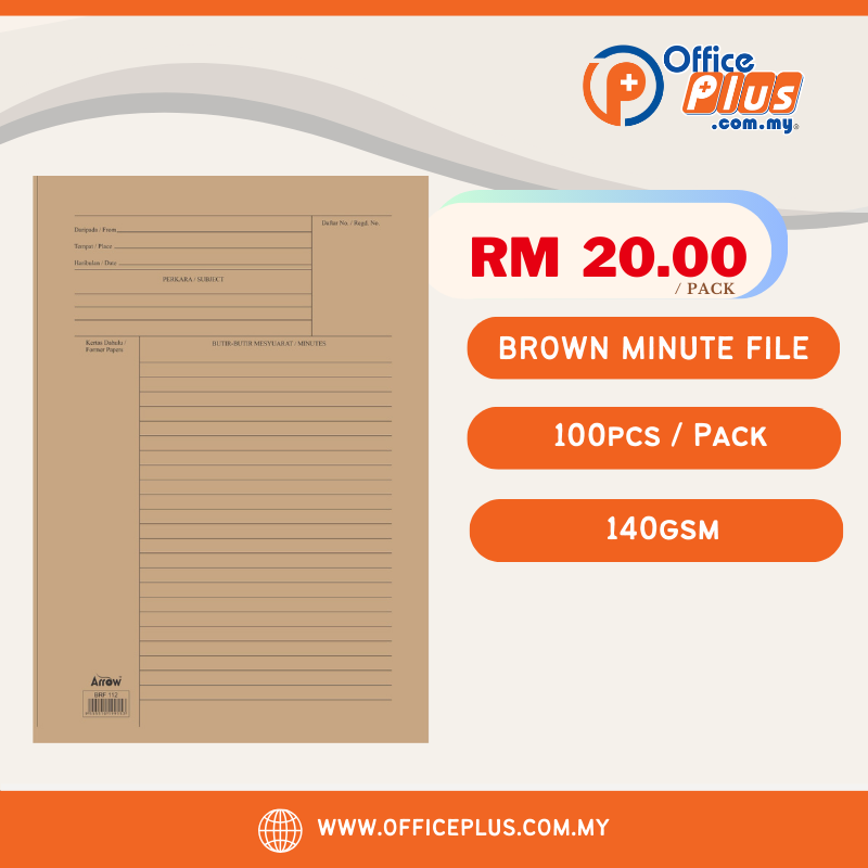 Brown Minutes File (100 pcs/pack)