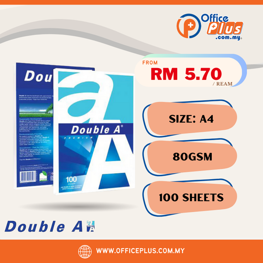 Double A A4 Copier Paper Premium 80gsm 100 Sheets - OfficePlus