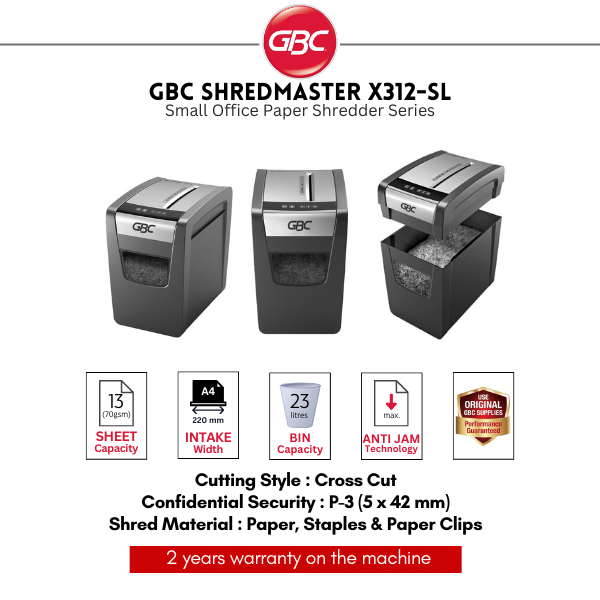 GBC Cross Cut Shredder ShredMaster X312-SL