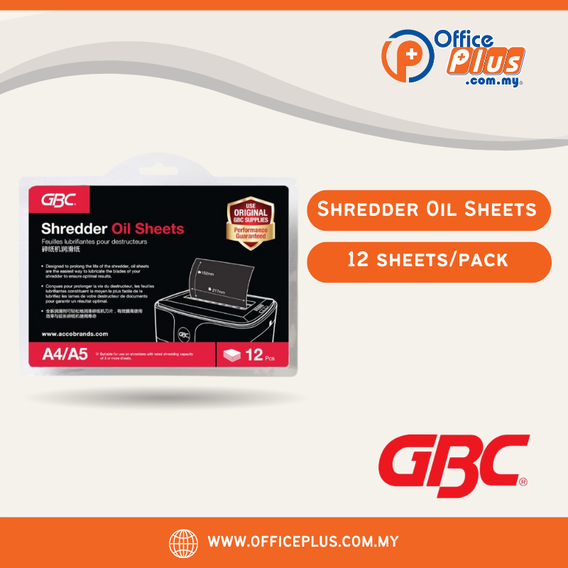 GBC Shredder Oil Sheets