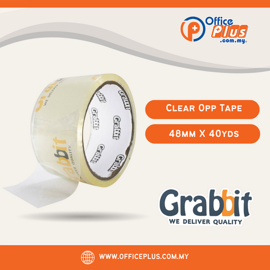 Grabbit Crystal Clear OPP Tape 48mm x 40 yards