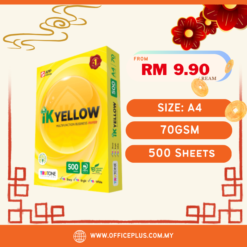 IK Yellow A4 Copier Paper 70gsm - 500 sheets