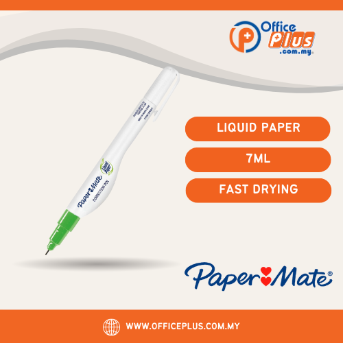 Paper Mate Liquid Paper Correction Pen | Cecair Pemadam Kertas 7ml