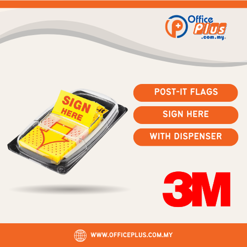 Post-it® Flag SIGN HERE 1"x1.71“ 50s/Dispenser