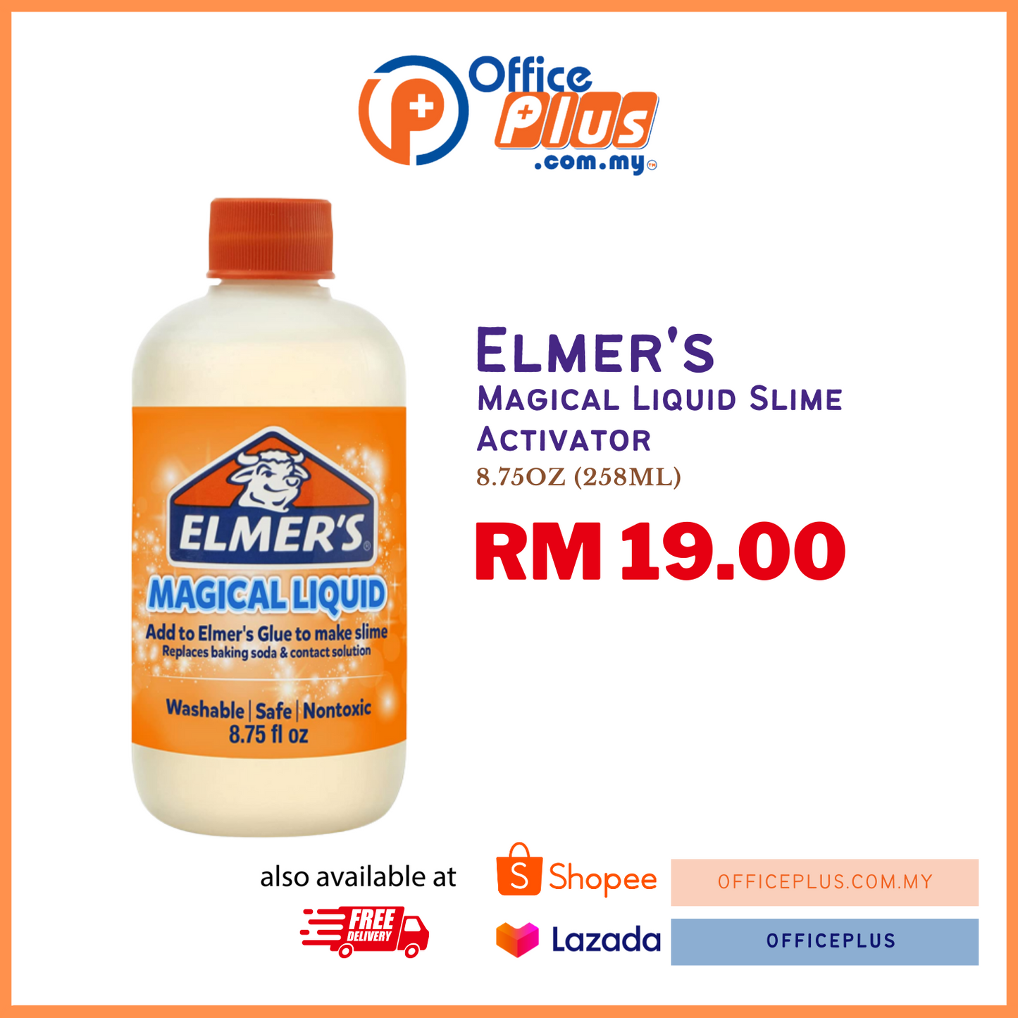 Elmers Glue Slime Magical Liquid Activator Solution 8.75oz Bottle