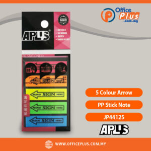 APLUS 5 Colour PP Stick Note with Arrow JP44125 office stationery - OfficePlus Malaysia Online B2B Office Supplies (Sticky Notes)