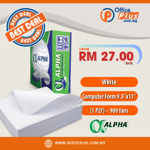 Alpha Computer Form 9.5″x11″ (1 PLY) – 900 fans - Office Plus