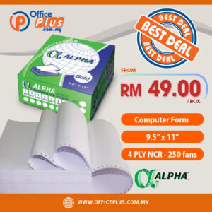 Alpha Computer Form 9.5"x11" (4 PLY NCR) - 250 fans - OfficePlus Malaysia Online Office computer form Supplies