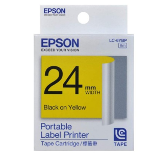 Epson LK-6YBP label tape 24mm black text on yellow background for LW-600P and LW-700 printers - OfficePlus Wholesale / Bulk Price Office Supplies (Label Printer & Accessories)