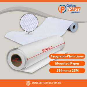 Azograph Plain Linen Mounted Paper 594mm X 25M - Anti 2" Core - OfficePlus Malaysia Online B2B Office Supplies (Linen Paper)