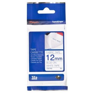 Brother TZe-FA3 12mm iron-on fabric tape blue on white for P-touch label makers - OfficePlus Wholesale / Bulk Price Office Supplies (Label Printer & Accessories)
