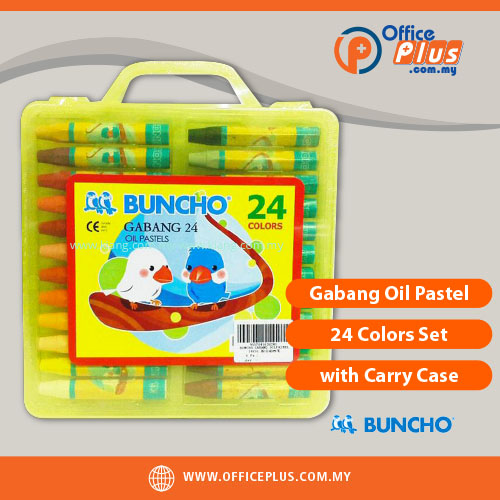 BUNCHO Gabang oil pastel 24 colors set in portable carry case for outdoor drawing coloring and student art use in Malaysia - OfficePlus Malaysia Online B2B Office Supplies (Art Supplies)