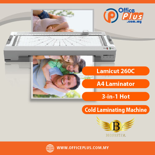 Biosystem Lamicut 260C A4 Laminator Machine with Trimmer and Corner Rounder – OfficePlus Wholesale / Bulk Price Office Supplies (Laminator)