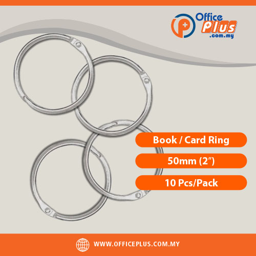 Book_-Card_Ring_50mm_2″_10_Pcs-Pack - OfficePlus Book Card Ring 50mm 2 Inch Metal Hinged Ring 10pcs Pack - OfficePlus Wholesale / Bulk Price Office Supplies (Binding)