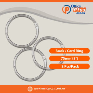 Book Card Ring 75mm 3 Inch Nickel Plated Heavy Duty Snap Ring 3pcs Pack – OfficePlus Wholesale / Bulk Price Office Supplies (Binding)