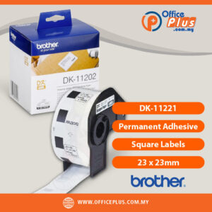 Brother DK-11221 square labels 23x23mm white roll of 1000 - OfficePlus Wholesale / Bulk Price Office Supplies (Label Printer & Accessories)