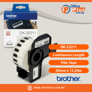 Brother DK-22211 black on white 29mm continuous length film label tape for Brother QL series printers - OfficePlus Wholesale / Bulk Price Office Supplies (Label Printer & Accessories)