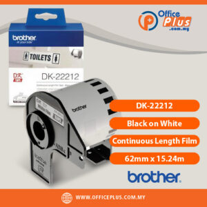Brother DK-22212 black on white 62mm continuous length film label roll for Brother QL series printers - OfficePlus Wholesale / Bulk Price Office Supplies (Label Printer & Accessories)