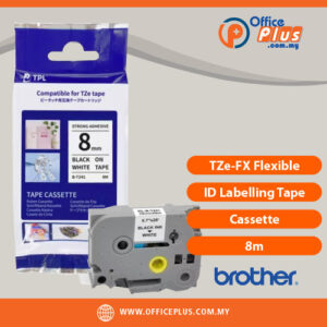 Brother TZe-FX Flexible ID laminated label tape 8m for cable, fibre optic, wire and pipe identification in corporate offices and industrial environments - OfficePlus Malaysia Online B2B Office Supplies (Label Printer & Accessories)