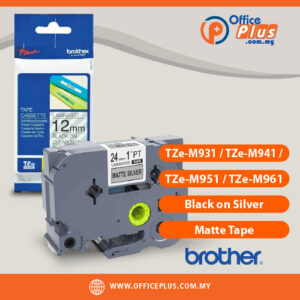 Brother TZe-M black on matte silver label tape cassette - OfficePlus Wholesale / Bulk Price Office Supplies (Label Printer & Accessories)
