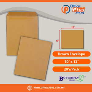 Butterfly brown kraft envelope 10 x 12 inches 20 pieces per pack for office document mailing and storage in Malaysia - OfficePlus Malaysia Online B2B Office Supplies (Brown Envelope)