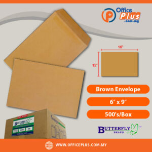 Butterfly brown kraft envelope 6 x 9 inches 500 pieces per box for bulk office mailing and document storage in Malaysia - OfficePlus Malaysia Online B2B Office Supplies (Brown Envelope)