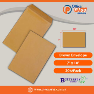 Butterfly brown kraft envelope 7 x 10 inches 20 pieces per pack for office document mailing and storage in Malaysia - OfficePlus Malaysia Online B2B Office Supplies (Brown Envelope)