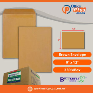 Butterfly brown envelope 9 x 12 inches 250 pieces per box for bulk document mailing and office use in Malaysia - OfficePlus Malaysia Online B2B Office Supplies (Brown Envelope)