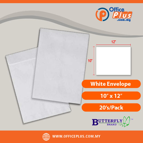 OfficePlus-500x500pxl-27-06-2026 Butterfly White Envelope 10×12 Malaysia - OfficePlus Malaysia Online B2B Office Supplies (White Envelope)
