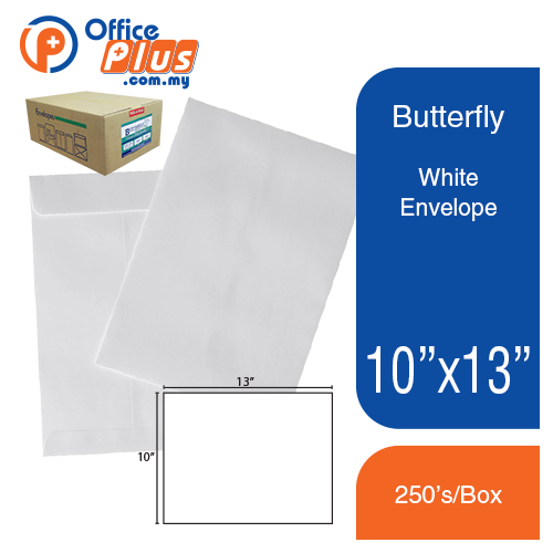 Butterfly_White_Envelope-_10__x_13____250s-Box-Envelope-OfficePlus-WEB_2021 Butterfly White Envelope- 10″ x 13″ – 250’s/Box - OfficePlus