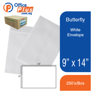 Butterfly White Envelope- 9″ x 14″-250’s/Box - OfficePlus Malaysia