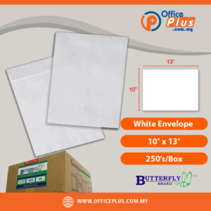 Butterfly White Envelope- 10″ x 13″ – 250’s/Box - OfficePlus Malaysia Online B2B Office Supplies (White Envelope)