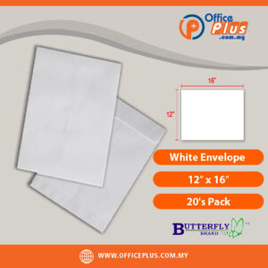 Butterfly White Envelope 12 x 16 Inch 20 Pack Large Document Envelope Malaysia - OfficePlus Malaysia Online B2B Office Supplies (White Envelope)