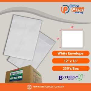 Butterfly White Envelope 12 x 16 inches 250 pieces per box for bulk office mailing and document storage in Malaysia - OfficePlus Malaysia Online B2B Office Supplies (White Envelope)