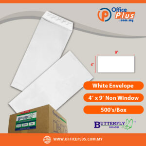 Butterfly White Envelope 4 x 9 Inch Non Window 500 Pieces Box Office Mailing Envelope Malaysia - OfficePlus Malaysia Online B2B Office Supplies (White Envelope)