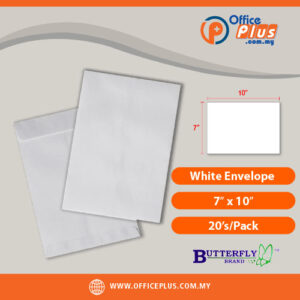 Butterfly White Envelope- 7″ x 10″-20’s/Pack - OfficePlus Malaysia Online B2B Office Supplies (White Envelope)