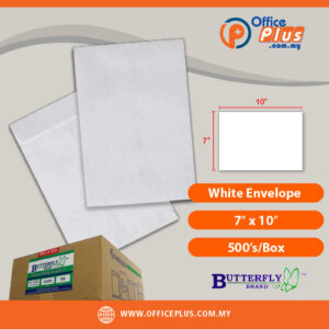 Butterfly White Envelope – 7″ x 10″ 500’s/Box - OfficePlus Malaysia Online B2B Office Supplies (White Envelope)