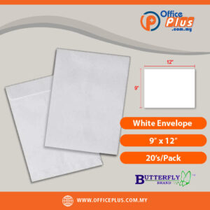 Butterfly White Envelope- 9″ x 12″-20’s/Pack - OfficePlus Malaysia Online B2B Office Supplies (White Envelope)