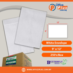 Butterfly White Envelope – 9″ x 12″-250’s/Box - OfficePlus Malaysia Online B2B Office Supplies (White Envelope)