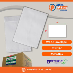 Butterfly White Envelope - 9″ x 14″-250’s/Box - OfficePlus Malaysia Online B2B Office Supplies (White Envelope)