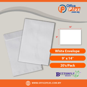 Butterfly White Envelope – 9″ x 14″ Non Window -20’s/Pack - OfficePlus Malaysia Online B2B Office Supplies (White Envelope)