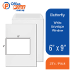Butterfly White Envelope – 6″ x 9″-20’s/Pack - OfficePlus