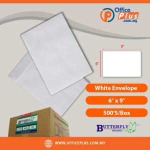 Butterfly White Envelope 6 x 9 Inch 500 Pieces Box Office Mailing Envelope Malaysia - OfficePlus Malaysia Online B2B Office Supplies (White Envelope)