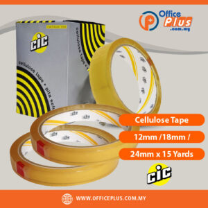CIC Cellulose Tape 12mm /18mm /24mm x 15 yards - OfficePlus Malaysia Online B2B Office Supplies (Tape & Tape Dispensers)