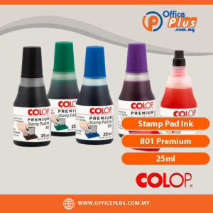 COLOP Stamp Pad Ink 801 Premium 25ml refill ink bottle for COLOP stamp pads with quick-drying, document-proof, non-toxic formula - OfficePlus Malaysia Online B2B Office Supplies (Rubber Stamp & Ink)