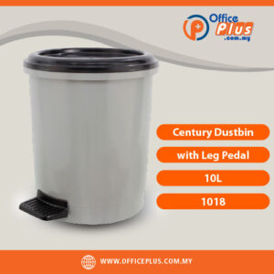 Century Dustbin with Leg Pedal 10L Model 1018 hands-free foot pedal waste bin with cover - OfficePlus Wholesale / Bulk Price Office Supplies (Janitorial Supplies)