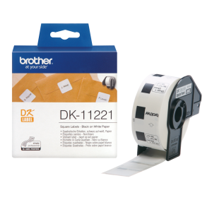 Brother DK-11221 square labels 23x23mm white roll of 1000 - OfficePlus Wholesale / Bulk Price Office Supplies (Label Printer & Accessories)